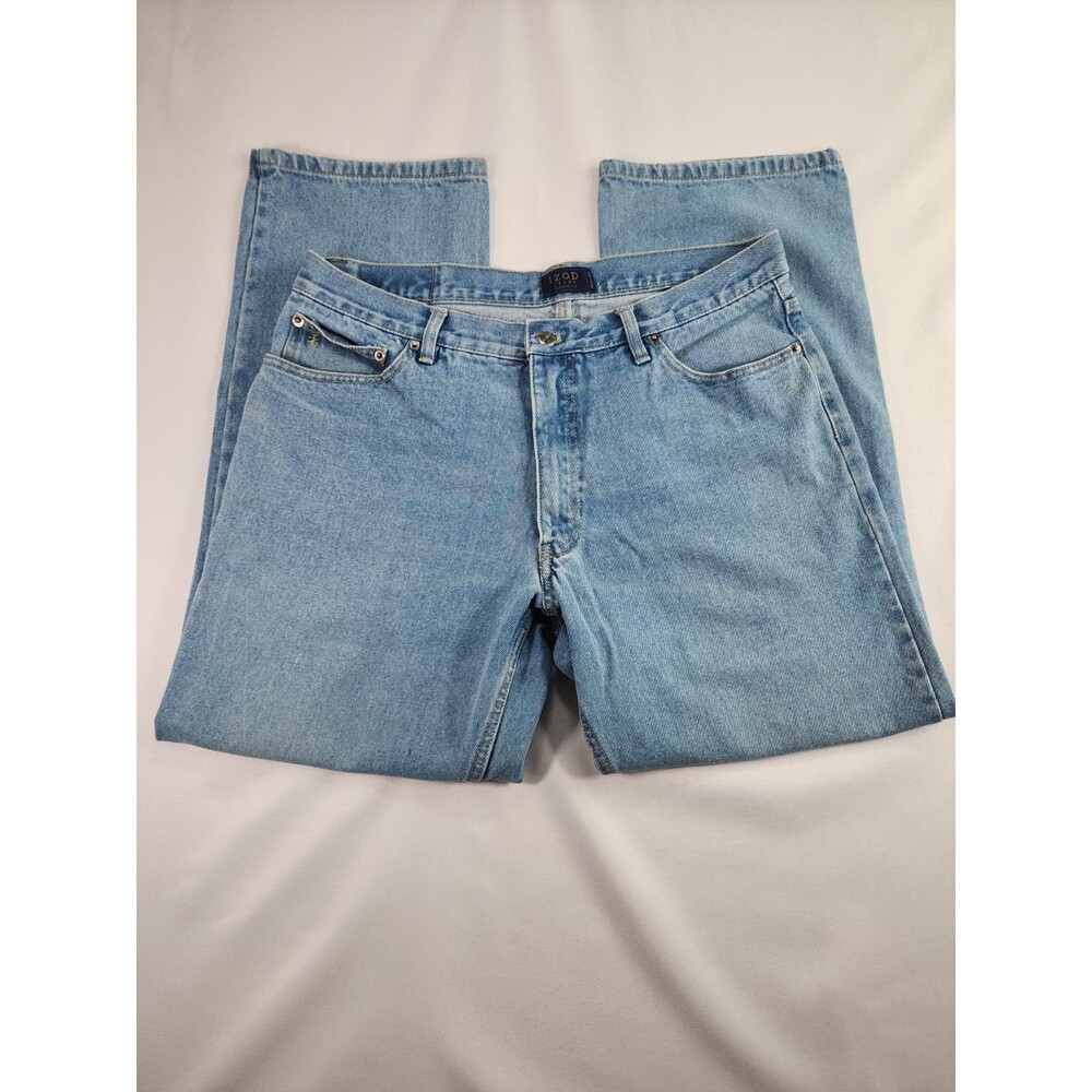 IZOD Jeans Classic Fit Men 36x30 Light Wash Straight Leg Denim